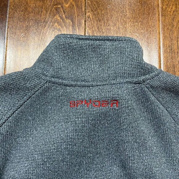 Spyder Athletic Fit Full Zip Ski Snow Sweatshirt Grey Black Red Mens Size Medium - Picture 6 of 10